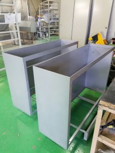 粉体塗装　ダクト　シルバー